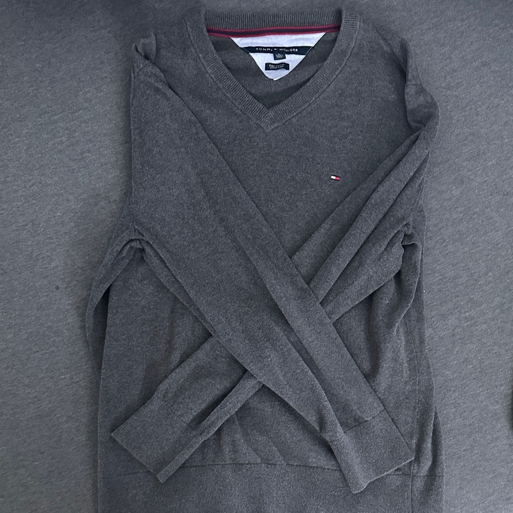 Tommy Hilfiger Charcoal V-Neck Sweater